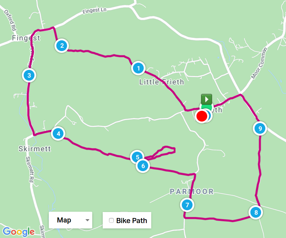 map of the race route